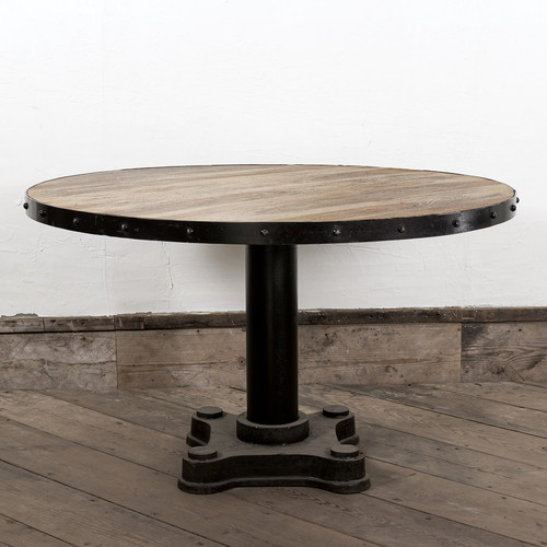 Steel and Wood Dining Table
